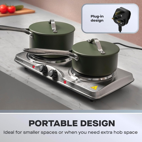 Double hot plate electric hob - plate,